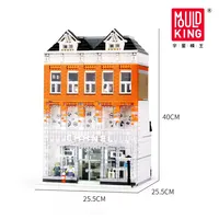 Mould King-Juego de bloques de construcción de ciudad, juguete de calle de cristal, tienda, Palacio, compras, 16021