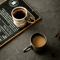 Tasse en porcelaine de petite capacité de Style arabe de haute qualité conception émaillée tasses en céramique grès glaçure réactive tasse à café Logo