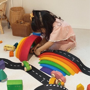 Jeu de construction de pistes de voitures à assembler pour enfants INS, blocs en PVC souple, jouet de construction pour garçons et filles de 0 à 24 mois, Quanzhou - Product Image 4