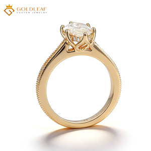 Anillo Grabado con Diamante Marquise de 2, 3, 4, 5 Quilates, Oro de 14K, Color D, Claridad VS1, Ideal para Regalo, Conmemoración, Boda, Uso Diario - Product Image 3