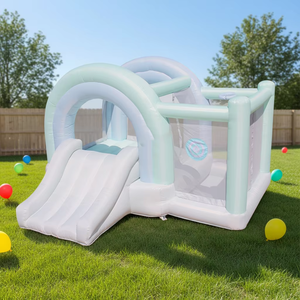 Happy Castle Multi-function Pastel <strong>rainbow</strong> Bounce House Ball Pit 10.8X10.5ft Oxford Material <strong>Inflatable</strong> Easy Setup for Outdoor - Product Image 2