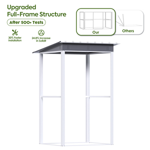 Petit abri de jardin en acier galvanisé à double pente avec des caractéristiques imperméables et anti-pourriture, facile à assembler, rangement extérieur - Product Image 5