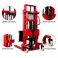 Nouveau Chariot élévateur semi-électrique à double mode personnalisé pour l'exportation 1T/2T, avec roues en nylon pour entrepôt, 1 an de garantie