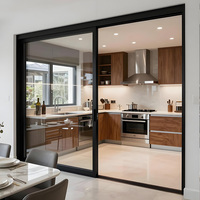 Portes coulissantes en aluminium pour appartement, supermarché, usage commercial et résidentiel, résistantes au vent, pour balcon, cuisine, économie d'énergie