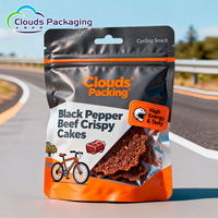 Sacs en plastique auto-scellants imprimés pour produits solides, sachets personnalisés à fond plat, sacs imprimés avec logo personnalisé pour biscuits