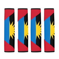 Couvre-ceintures de sécurité en néoprène personnalisés avec drapeau d'Antigua, 2 pièces, protection d'épaule auto-agrippante pour modification intérieure de véhicule