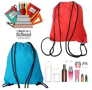 Sac à dos à cordon en polyester 210D avec logo imprimé personnalisé Sac à linge Sac à cordon personnalisé - Product Image 5