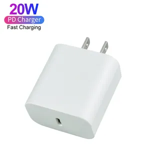 ETL CE FCC Certified Fast PD 20W USB-C Wall Charger Cube Block Power Adapter Type C Charger 20W For Apple IPhone 13 14 15