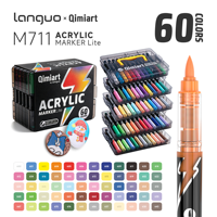 Stylos de peinture acrylique liquide directe OEM Little Lightning 60 couleurs, système sans encre, marqueurs acryliques, ensemble pour artistes, verre, toile, bricolage artistique