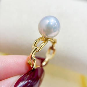 ขาตั้งเครื่องประดับไข่มุก DIY รุ่นเรียบง่าย แหวนเงินแท้ S925 สำหรับไข่มุกทรงกลมขนาด 7-9 มม. รุ่น 10038 ขาตั้งเปล่าสำหรับเครื่องประดับเงิน - Product Image 1