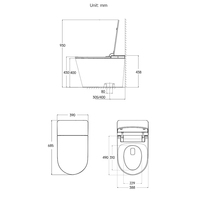 Toilette intelligente allongée à ouverture automatique moderne, corps en céramique, chasse d'eau électrique, séchage à l'air, montage au sol, sanitaire intelligent pour salle de bain