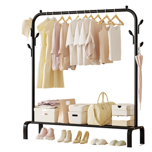 Cintre en métal support d'<span class=keywords><strong>étagère</strong></span> en <span class=keywords><strong>bois</strong></span> support de rangement pour cuisine vêtements séchage conception de boîte pratique - Product Image 1