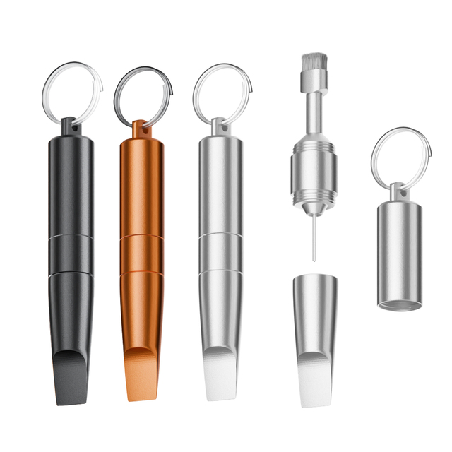 3-in-1 SIM Card Pin Cleaner Brush Multi-Functional Flexible Portable Aluminum Alloy Screwdriver Phone Crevices Eject Tool