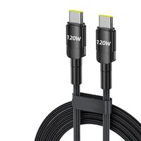 Kabel Data Dual Type-C Pengisian Cepat 120W Lintas Batas dengan Jaket TPE 6A untuk Penggunaan Mobil & Earphone 15/16 Laptop Ponsel IOS