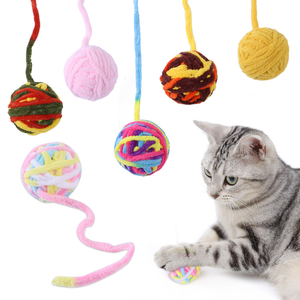 Jouets pour chats, boule <span class=keywords><strong>de</strong></span> <span class=keywords><strong>laine</strong></span>, pour aide à nettoyer les dents, cloche intégrée, pour chat - Product Image 1