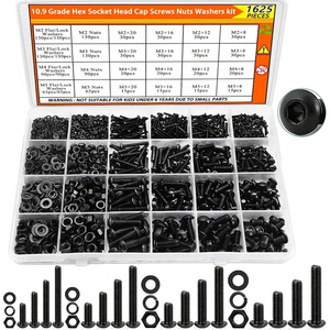 Hex <b>Socket</b> <b>Screw</b> Set With Nuts And Washers M2 M3 M4 M5 1600Pcs Stainless Steel Diy Hardware Kit With Allen Wrench - Product Image 2