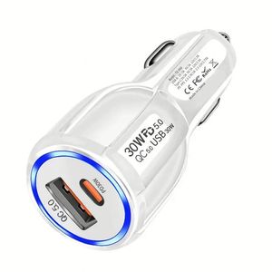 ที่ชาร์จในรถยนต์แบบ USB คู่ A+C 60W รองรับการชาร์จโทรศัพท์มือถือด้วย PD 30W+USB QC5.0 ชาร์จเร็วสำหรับโทรศัพท์ทุกรุ่น - Product Image 1