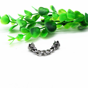 Yunnique – bracelet tête de loup en acier inoxydable, perles pour la fabrication de bracelets, accessoires de bijoux, forme irrégulière, matériau 316 - Product Image 3