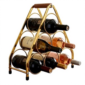 Moderno Portavasos de Vino de Latón con Asa de Madera Maciza, Diseño Minimalista para Muebles del Hogar - Product Image 6