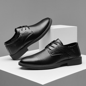 Zapatos Formales de Oficina para Hombre, Cierre sin Cordones, Parte Superior de Cuero PU, Impermeables, Antideslizantes, Transpirables, Mocasines de Negocios Resistentes - Product Image 2