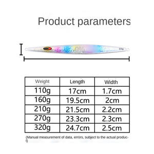 เหยื่อจิ๊กโลหะสำหรับตก<span class=keywords><strong>ปลา</strong></span>ทะเลน้ำลึก 110 กรัม-320 กรัม แบบเหยื่อจมน้ำเร็ว สำหรับการตีไกล ใช้ตกปลาทะเลและปลากะพง - Product Image 2