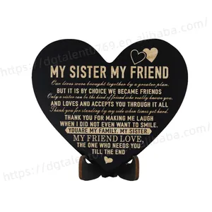 Tailai Sisters Forever koleksiyonu: özel tipografi ve desenlerle lazerle kazınmış siyah kalp dekoratif seti