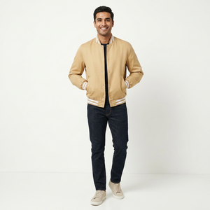 Veste universitaire personnalisée avec logo brodé, veste bomber d'équipe de pilotes, veste universitaire de style college pour hommes - Product Image 1