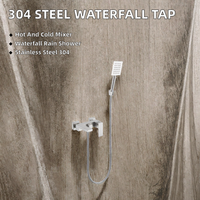 Robinet de douche mural en acier inoxydable 304 brossé avec mitigeur cascade, cartouche céramique, jet doux, moderne pour appartement et hôtel