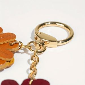 Elegant Design Flower Keychain Classic PU Leather Floral Bag <b>Charm</b> Creative New KeyChain Bag Pendant Purse <b>Keyring</b> - Product Image 2