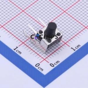GT-TC100B-H085-L1 Tactile Switch Through hole Component THT Switch Single Pole Single Throw Round Button 2.5N Right Angle Insert - Product Image 1