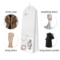 Sac de rangement pliable de haute qualité, tendance, grande capacité, à soufflets, en non-tissé, avec fermeture éclair, pour vêtements de voyage, robes de mariée et de soirée