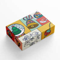 Boîte d'expédition en carton ondulé personnalisée sur le thème de Noël, impression couleur intégrale, boîte à rabat pour colis cadeaux