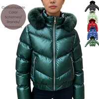 Blouson bomber chaud coupe-vent à capuche avec rembourrage épais en duvet, doublure en fourrure, réversible, pour homme et femme, ski en plein air, usage quotidien