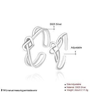 JA14 Cincin Pasangan kekasih bentuk hati cinta kekasih asli perak murni 925 sederhana cincin janji pernikahan untuk wanita pria - Product Image 6