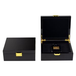 <b>Black</b> Lacquered Wooden Perfume <b>Box</b> Rectangle 8Cm Lockable Cosmetic Packaging Gift <b>Box</b> - Product Image 5