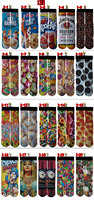 Chaussettes d'impression par sublimation Chaussettes droites imprimées par transfert de chaleur pour unisexe