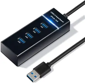 4 in 1 mikro puertos pd 3 tipi c tipi A led 4 port hub başına hub usb 30 araba için 1 port usb ağı ile 3 port usb hub