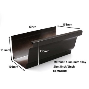 Gouttières de pluie modernes en aluminium robuste de 6 pouces de style K - Product Image 2
