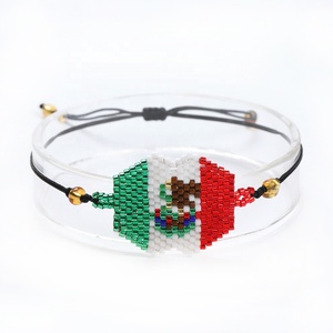 MI-B180272 moyamiyamiyuki delica cuentas ajustable pulseras hombres mujeres unisex águilas cactus mexicano emblema de bandera - Product Image 5