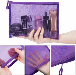Minimalist <b>Plastic</b> File Folders Portable Office Document <b>Bags</b> Travel Essentials Organizer Mesh Zipper Pouch for Makeup Storage - Product Image 4