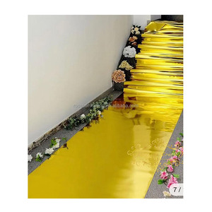 Tappeto Specchiato Dorato per Corridoio Nuziale, Passatoia per Cerimonie e Decorazioni di Palcoscenici per Ricevimenti di Nozze - Product Image 1