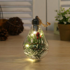 Luz LED Bombillas de Navidad Adorno Bola transparente Holly Pick Adornos de Navidad Árbol transparente Decoración Artesanía - Product Image 6