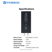 Batterie de remplacement pour iPhone 11, 3110 mAh, batterie Li-ion rechargeable, adaptateur de réparation de téléphone, vente en gros