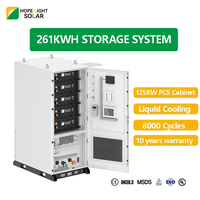 Armoire BESS extérieure refroidie par liquide de 261 kWh avec onduleur PCS de 125 kW, batterie LiFePO4, armoire de refroidissement liquide commerciale et industrielle