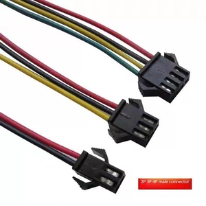 Kustom 2.54mm kabel JST SM perakitan inti tunggal 1P konektor 2-arah Harness 2-4P pilihan peralatan rumah PVC tembaga 10cm 12V - Product Image 6
