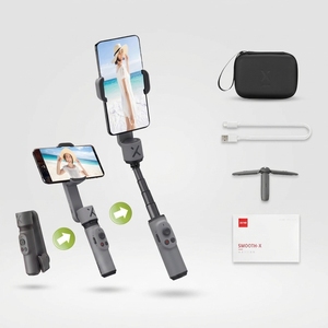 <span class=keywords><strong>Stabilisateur</strong></span> de cardan portable à 2 axes pour smartphone, <span class=keywords><strong>ZHIYUN</strong></span> <span class=keywords><strong>Smooth</strong></span> <span class=keywords><strong>X</strong></span> 246g compact et pliable pour le vlogging - Product Image 1