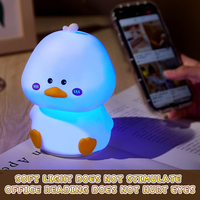 Vente flash : adorable canard en silicone souple, veilleuse tactile, charge USB, lampe LED RGB pour bébé, enfant, cadeau pour la chambre d'enfant