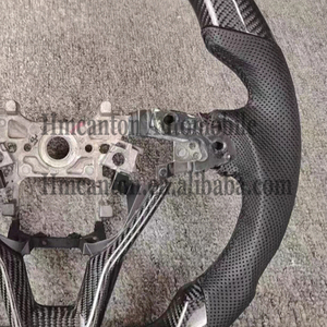 Volant de voiture en cuir perforé en fibre de carbone de qualité supérieure avec LED pour Honda Civic 11e génération - Product Image 6
