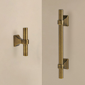 DOOROOM 复古黄铜橱柜门把手 复古青铜抽屉拉手 适用于浴室梳妆台 - Product Image 3