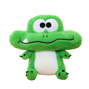 Peluche de crocodile simulée en gros, adorable peluche en forme d'animal aux grands yeux, poupée en peluche créative avec des expressions faciales mignonnes - Product Image 1